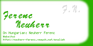 ferenc neuherr business card